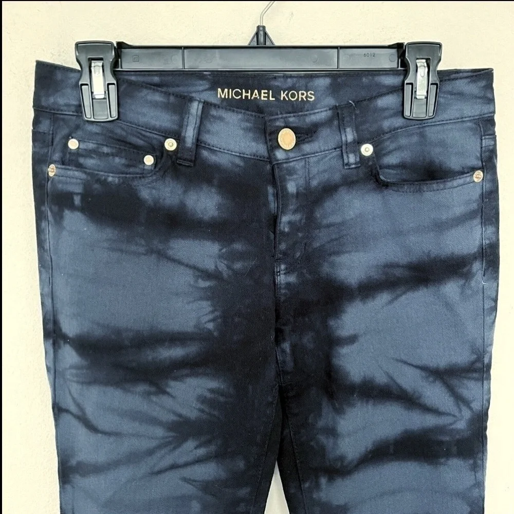NEW Michael Kors Skinny Jeans Size 0 tie dye Blue RETRO Y2K